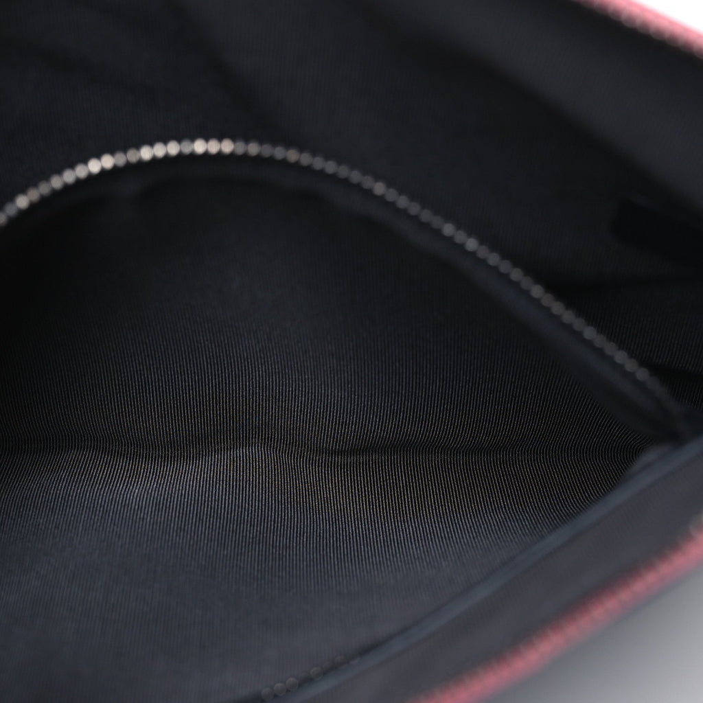 Aged Calfskin Chevron Quilted Medium Gabrielle Cosmetic Case Pink Navy Black